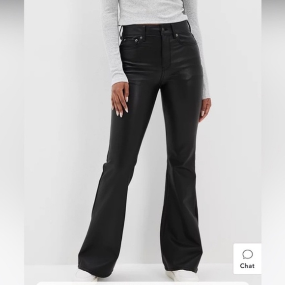 American Eagle vegan leather flare pants - Picture 1 of 4